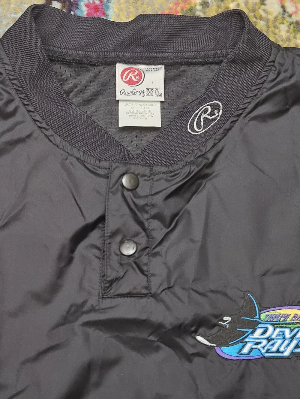VTG Rawlings Tampa Bay Devil Rays Batting Windbreaker Pullover Mens Medium